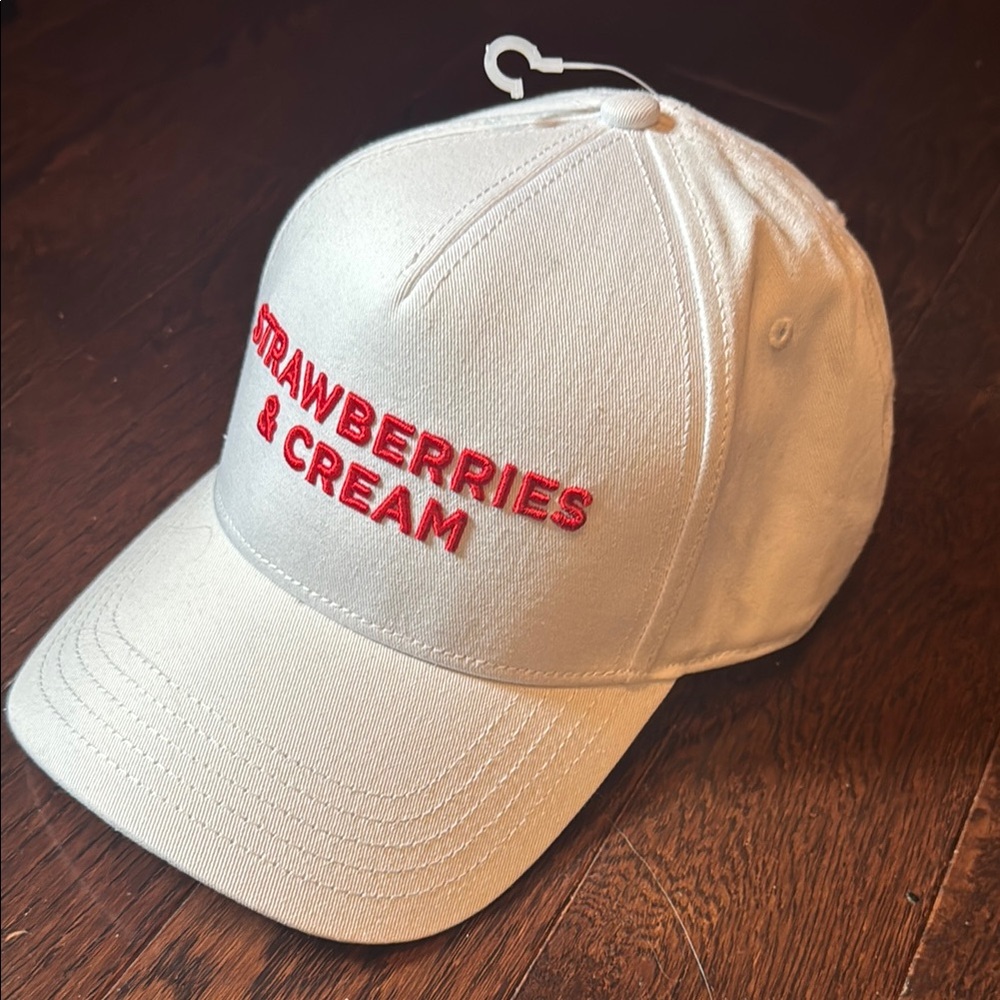 Brand new with tags Wimbledon Strawberries & Cream White Cap